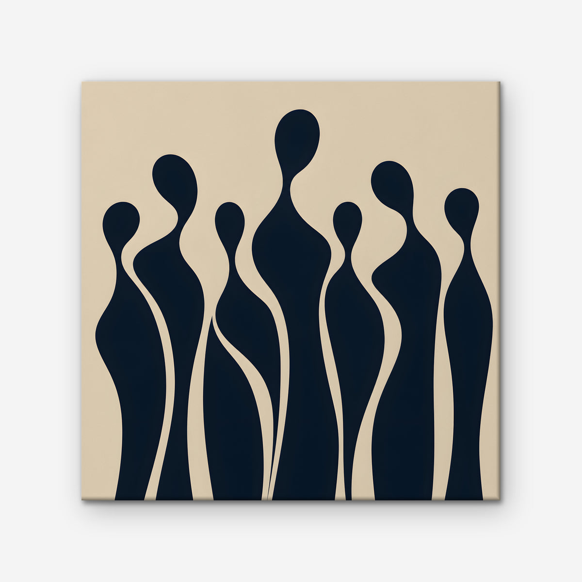 Navy Silhouettes Canvas Art - Square – Stretched Canvas Only on white background