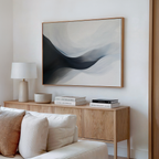 Whispering Tides – black and white abstract canvas wall art print by Aspire Prints