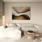Whispering Banks at Dawn – earthy brown abstract canvas wall art print by Aspire Prints