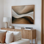 Whispering Banks at Dawn – earthy brown abstract canvas wall art print by Aspire Prints
