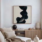 Midnight Tide Whispers – blue abstract canvas wall art print by Aspire Prints