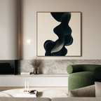 Midnight Tide Whispers – blue abstract canvas wall art print by Aspire Prints