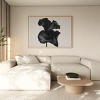 Whispers in Black Bloom – black and white botanical canvas wall art print by Aspire Prints