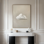 Whisper of Dawn – beige and white cloud canvas wall art print by Aspire Prints