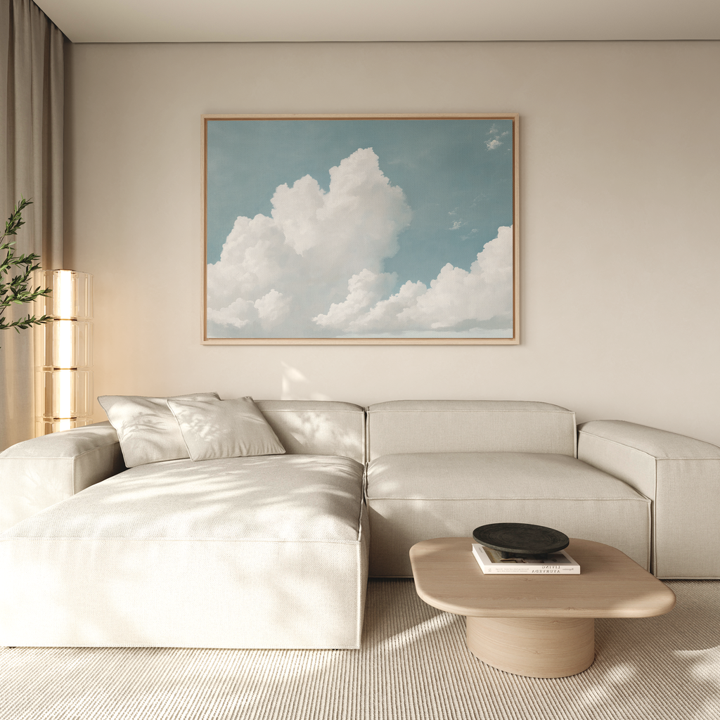 Whispers of the Open Sky – blue cloud canvas wall art print by Aspire Prints