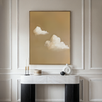Whispering Clouds – beige and white cloud canvas wall art print by Aspire Prints