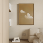 Whispering Clouds – beige and white cloud canvas wall art print by Aspire Prints