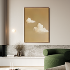 Whispering Clouds – beige and white cloud canvas wall art print by Aspire Prints