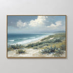 Where Tides Meet Dunes – blue vintage canvas wall art print by Aspire Prints