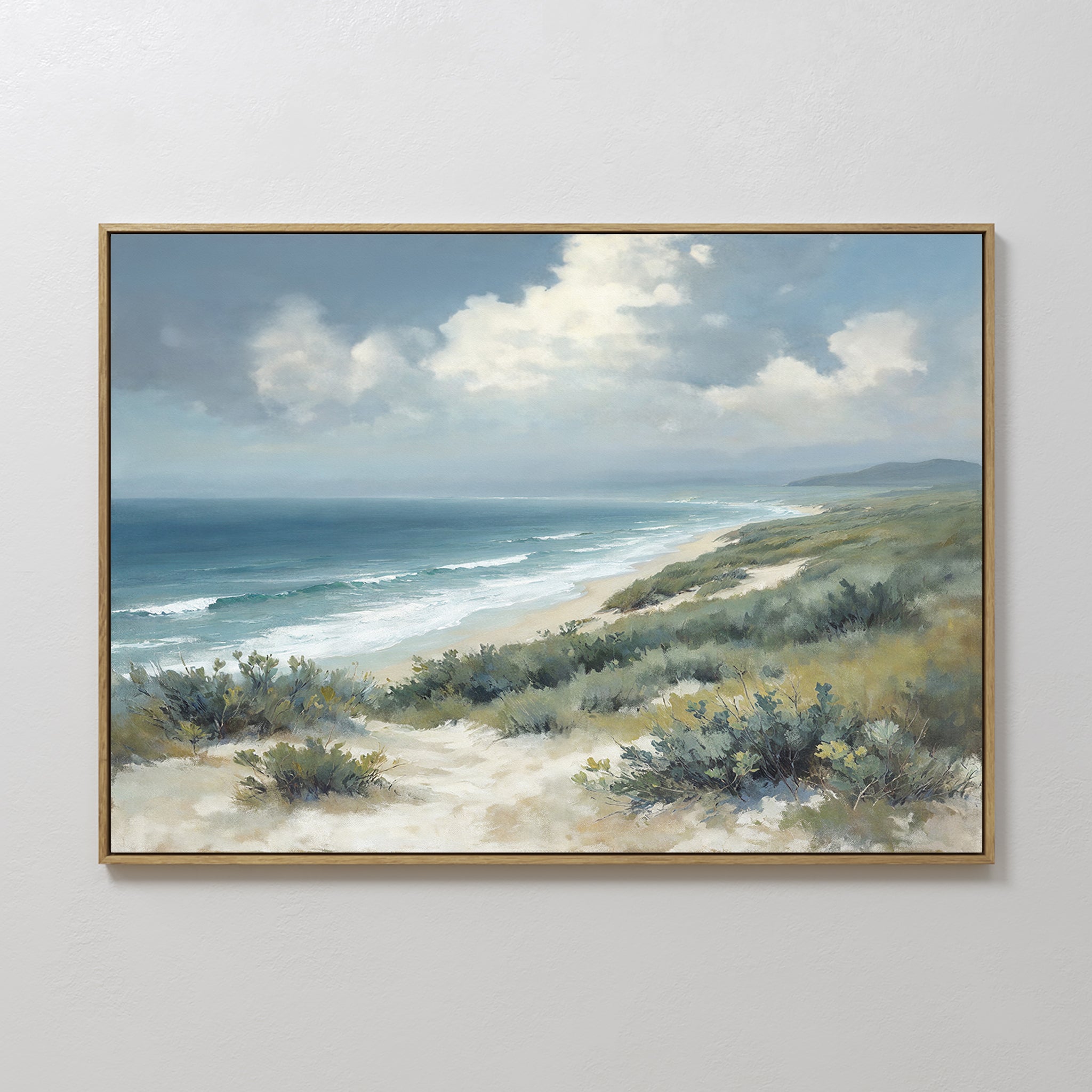 Where Tides Meet Dunes – blue vintage canvas wall art print by Aspire Prints