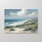 Where Tides Meet Dunes – blue vintage canvas wall art print by Aspire Prints