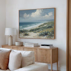 Where Tides Meet Dunes – blue vintage canvas wall art print by Aspire Prints