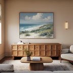 Where Tides Meet Dunes – blue vintage canvas wall art print by Aspire Prints