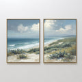 Where the Tide Meets Sky – Set of 2 Canvas Prints set of 2 – blue vintage canvas wall art by Aspire Prints