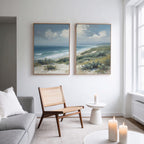 Where the Tide Meets Sky – Set of 2 Canvas Prints set of 2 – blue vintage canvas wall art by Aspire Prints