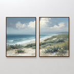 Where the Tide Meets Sky – Set of 2 Canvas Prints set of 2 – blue vintage canvas wall art by Aspire Prints