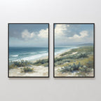 Where the Tide Meets Sky – Set of 2 Canvas Prints set of 2 – blue vintage canvas wall art by Aspire Prints