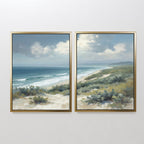 Where the Tide Meets Sky – Set of 2 Canvas Prints set of 2 – blue vintage canvas wall art by Aspire Prints