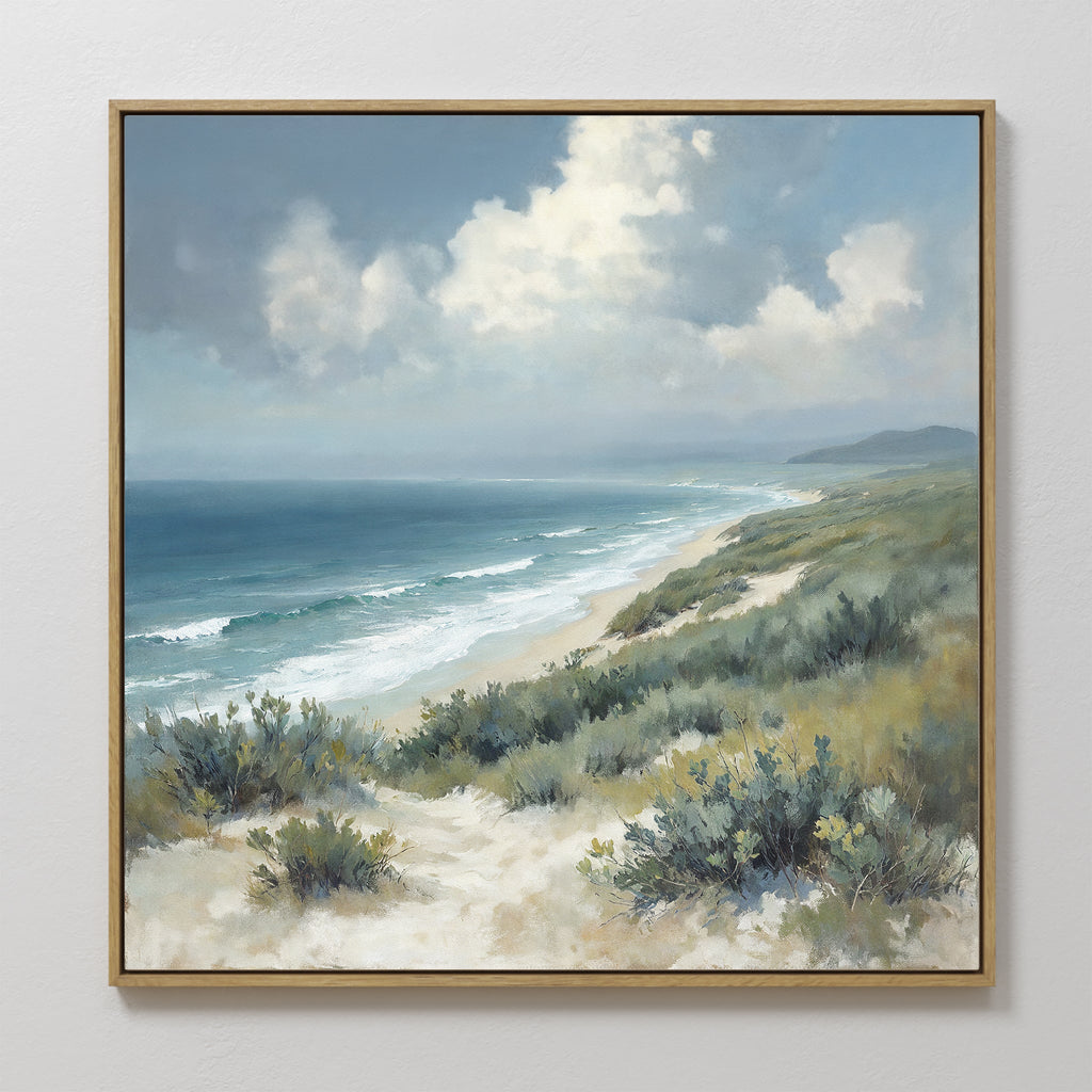 Where the Tide Breathes – blue vintage canvas wall art print by Aspire Prints