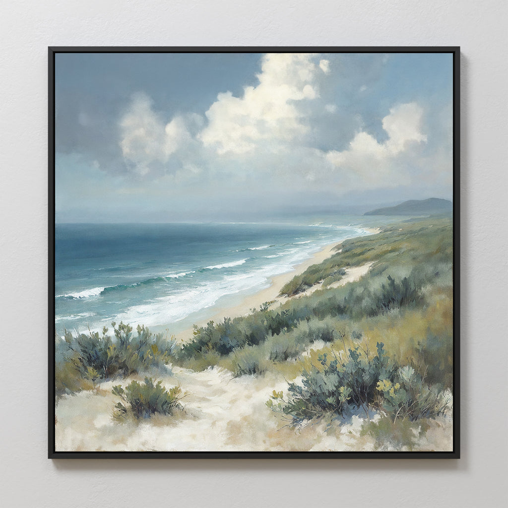 Where the Tide Breathes – blue vintage canvas wall art print by Aspire Prints