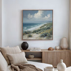 Where the Tide Breathes – blue vintage canvas wall art print by Aspire Prints