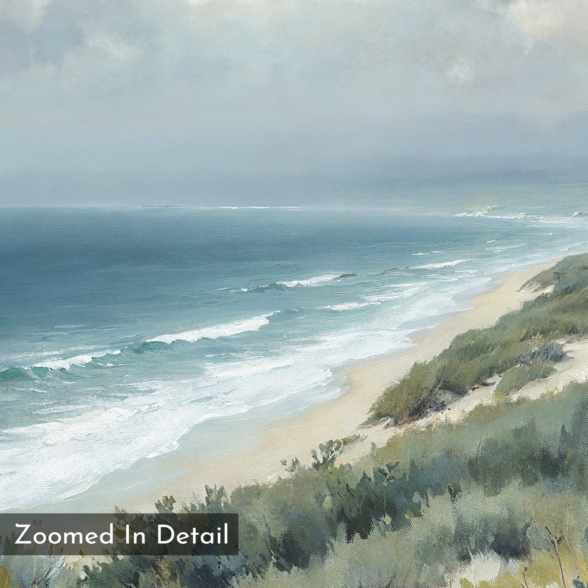 Where the Tide Breathes – blue vintage canvas wall art print by Aspire Prints