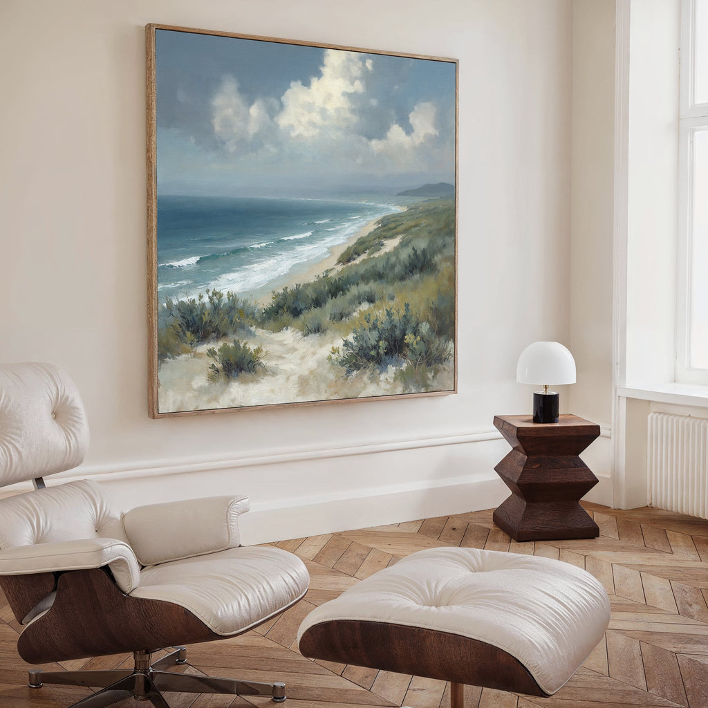 Where the Tide Breathes – blue vintage canvas wall art print by Aspire Prints