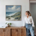 Where the Tide Breathes – blue vintage canvas wall art print by Aspire Prints