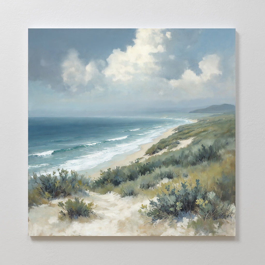 Where the Tide Breathes – blue vintage canvas wall art print by Aspire Prints