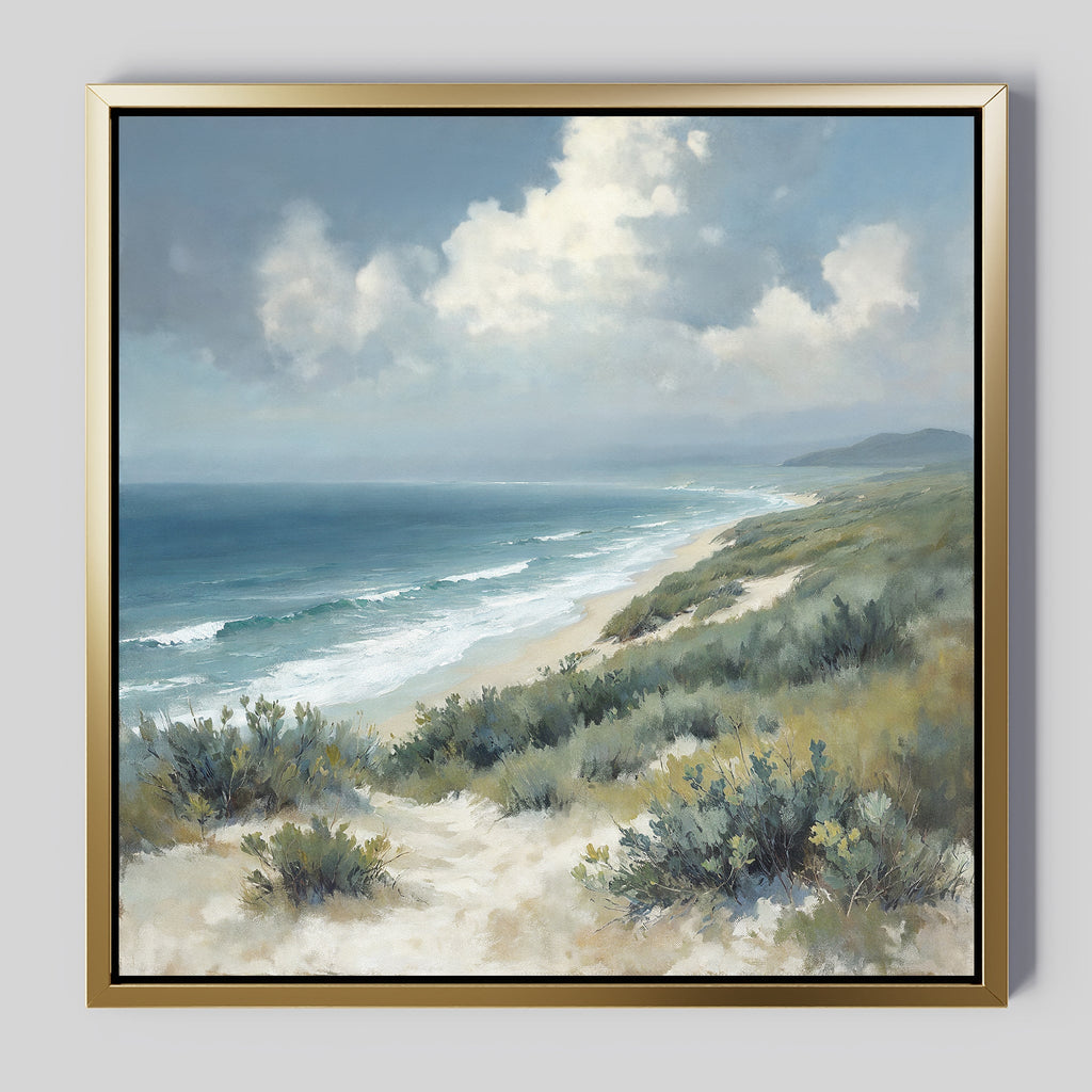 Where the Tide Breathes – blue vintage canvas wall art print by Aspire Prints