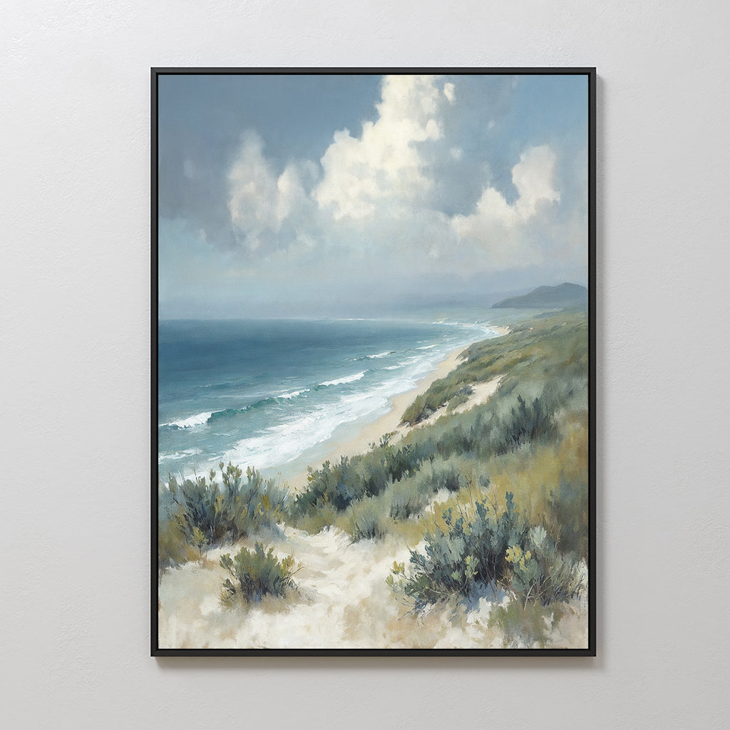 Whispers of the Tide Canvas Print – blue vintage canvas wall art print by Aspire Prints