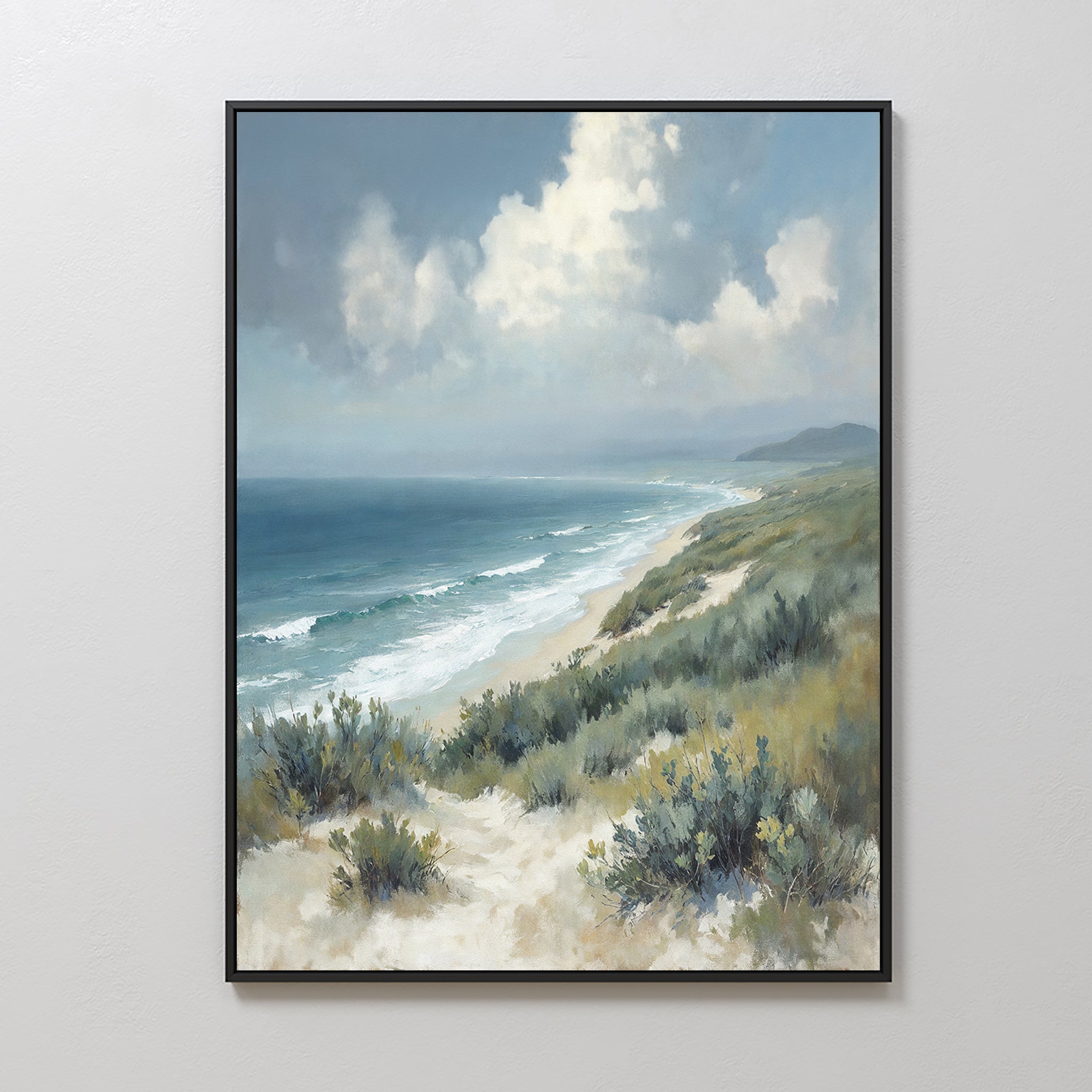 Whispers of the Tide Canvas Print – blue vintage canvas wall art print by Aspire Prints