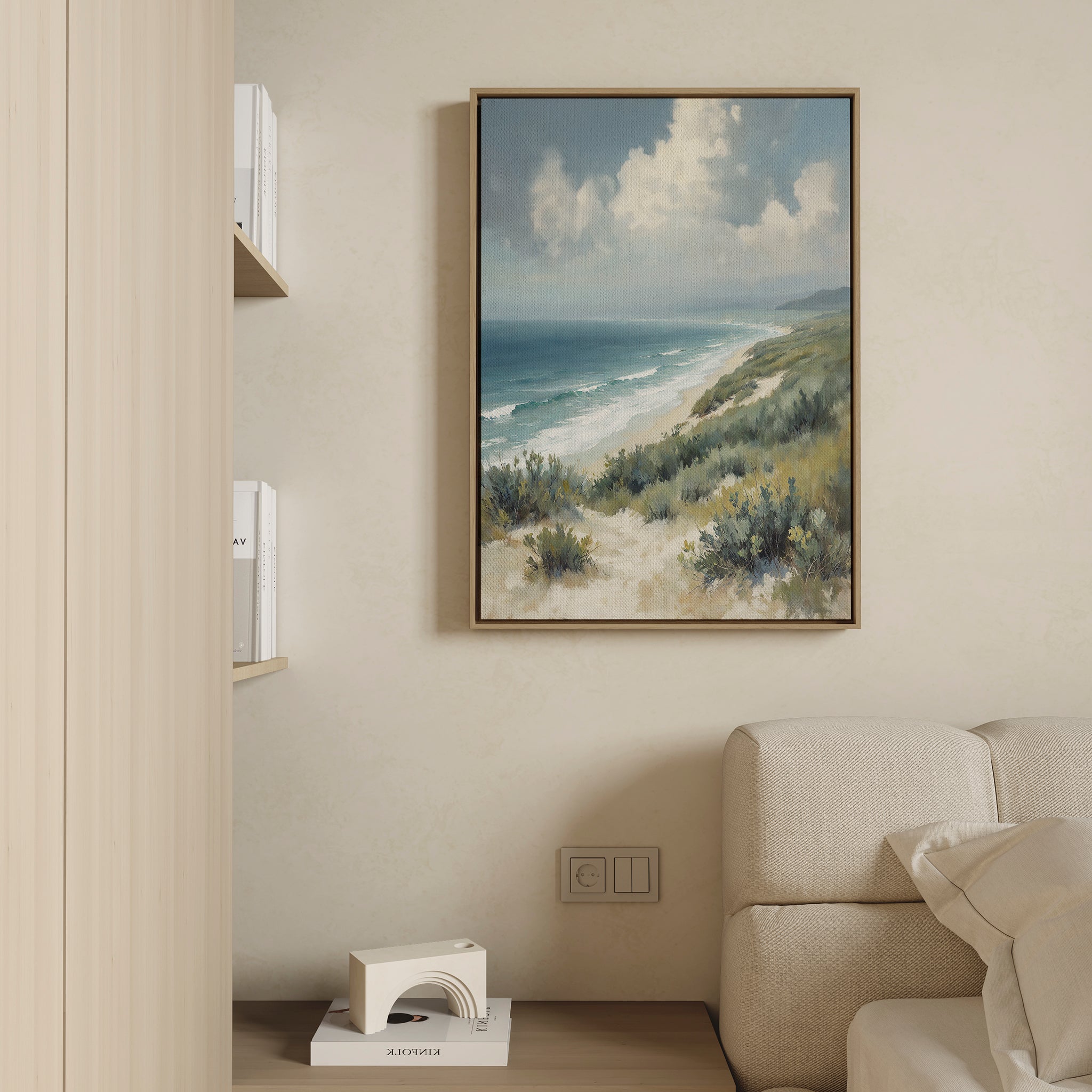Whispers of the Tide Canvas Print – blue vintage canvas wall art print by Aspire Prints