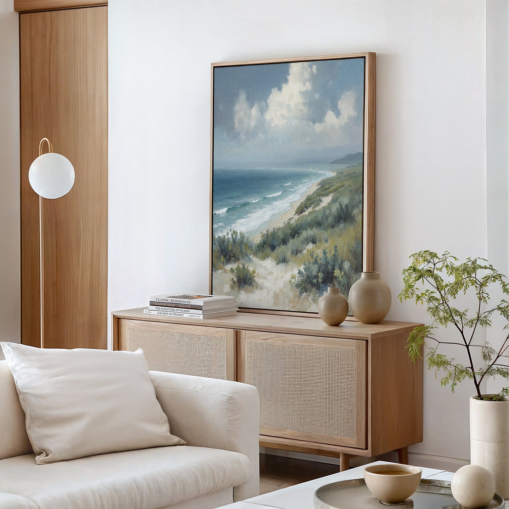 Whispers of the Tide Canvas Print – blue vintage canvas wall art print by Aspire Prints