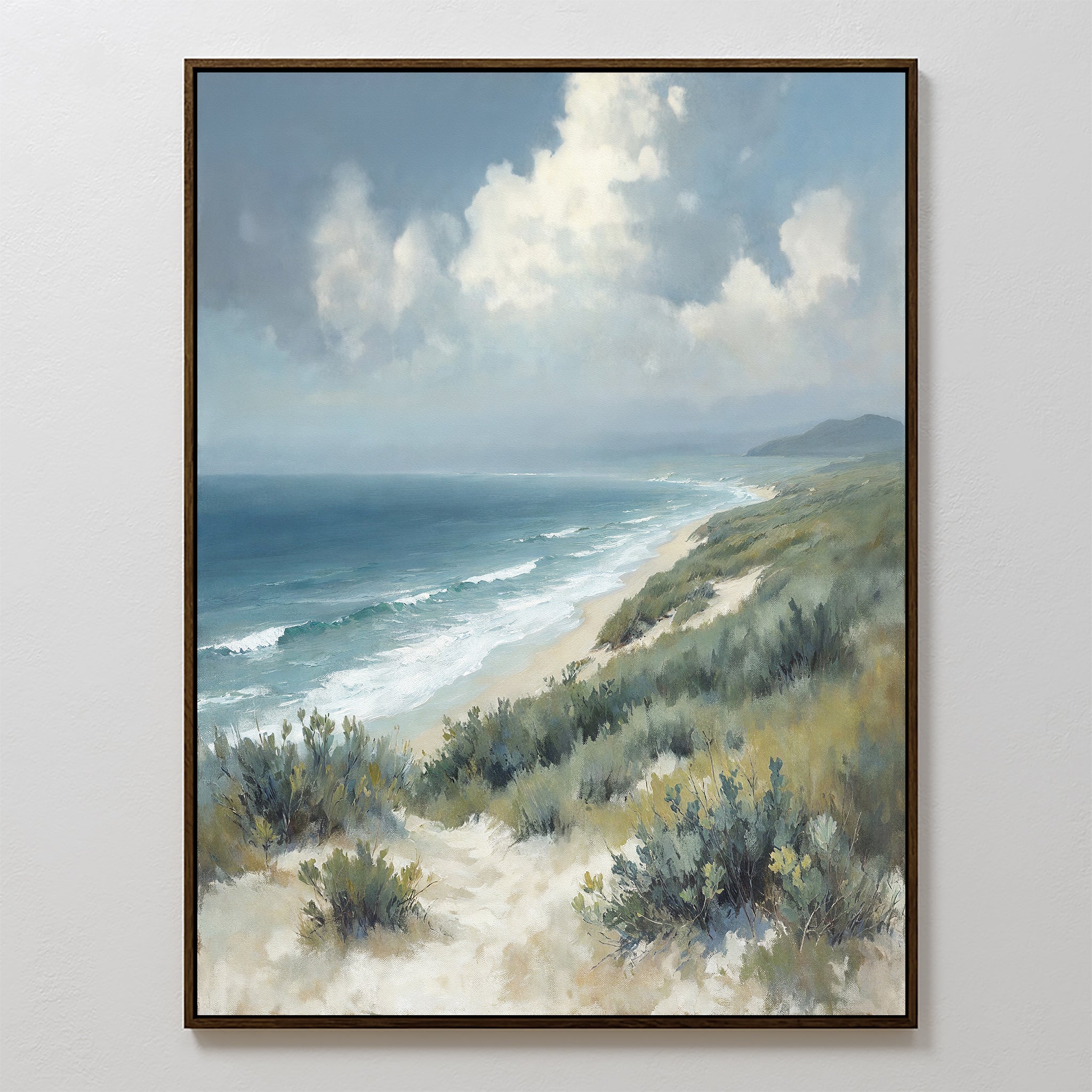 Whispers of the Tide Canvas Print – blue vintage canvas wall art print by Aspire Prints