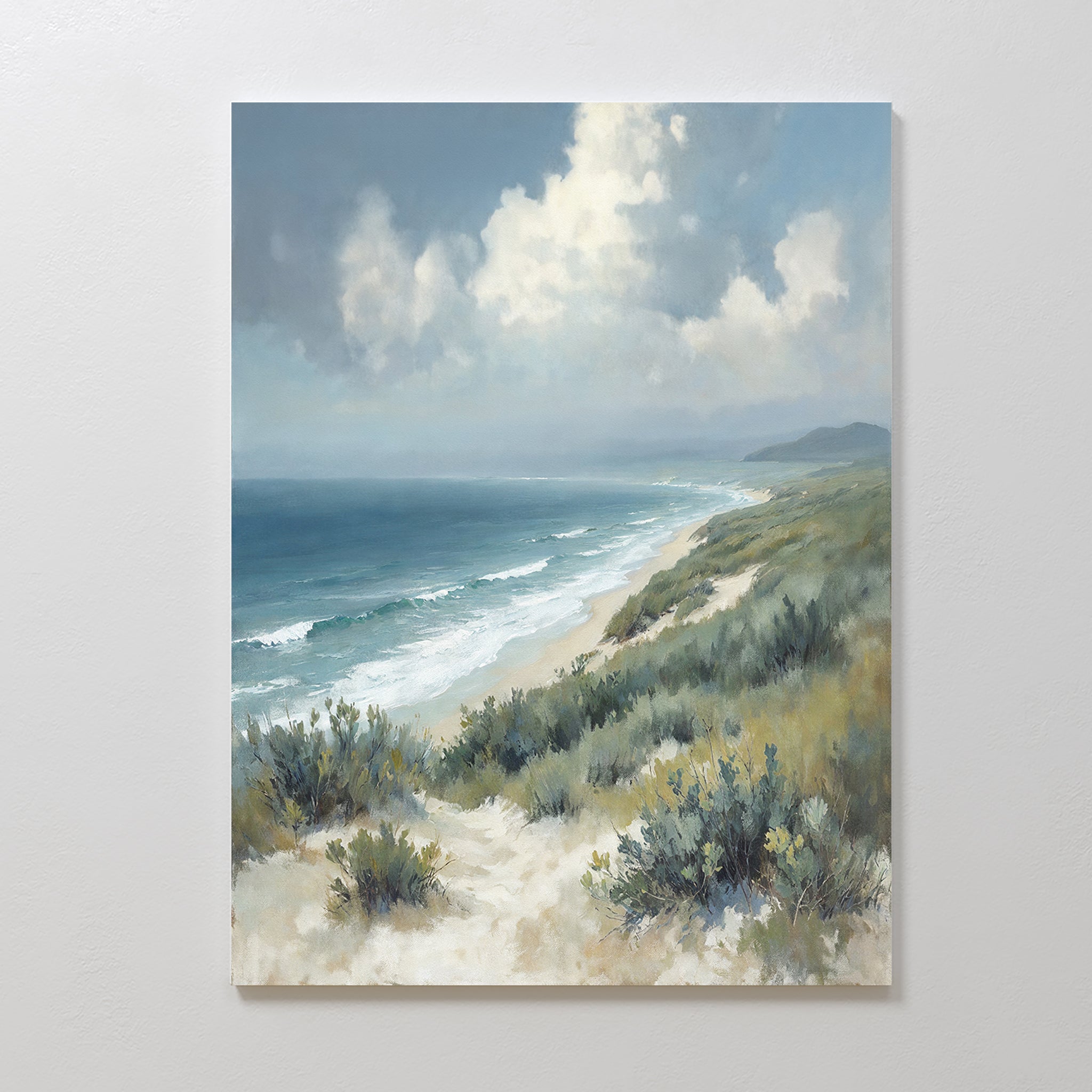 Whispers of the Tide Canvas Print – blue vintage canvas wall art print by Aspire Prints
