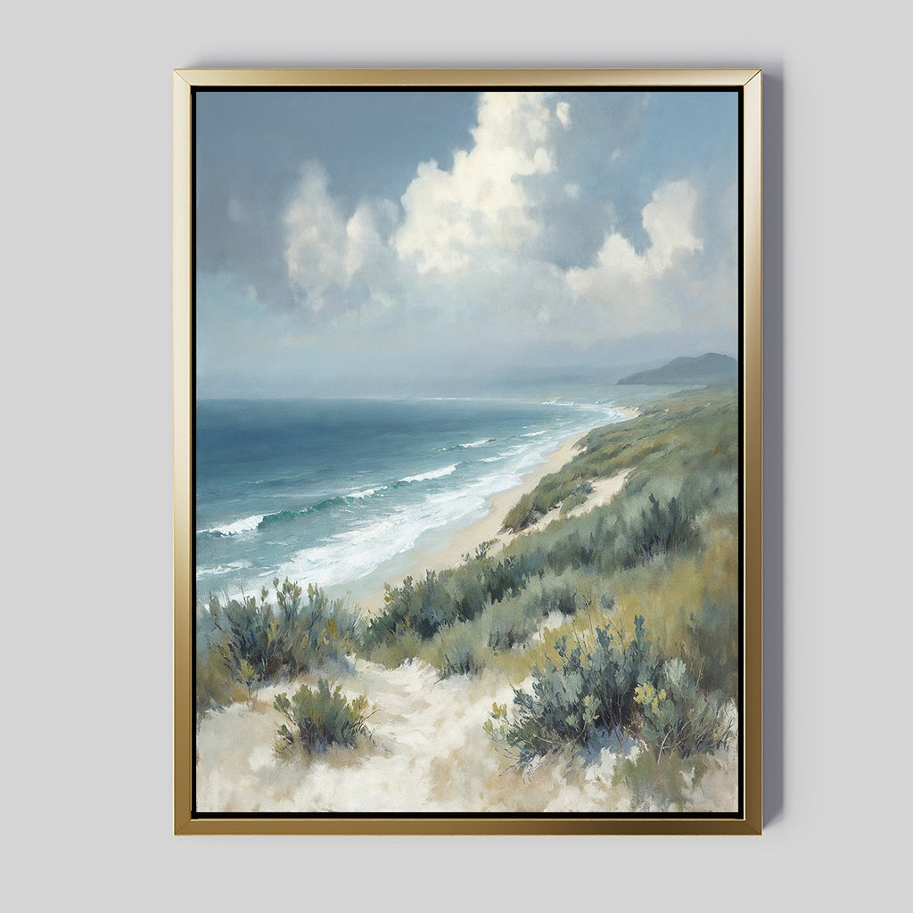 Whispers of the Tide Canvas Print – blue vintage canvas wall art print by Aspire Prints