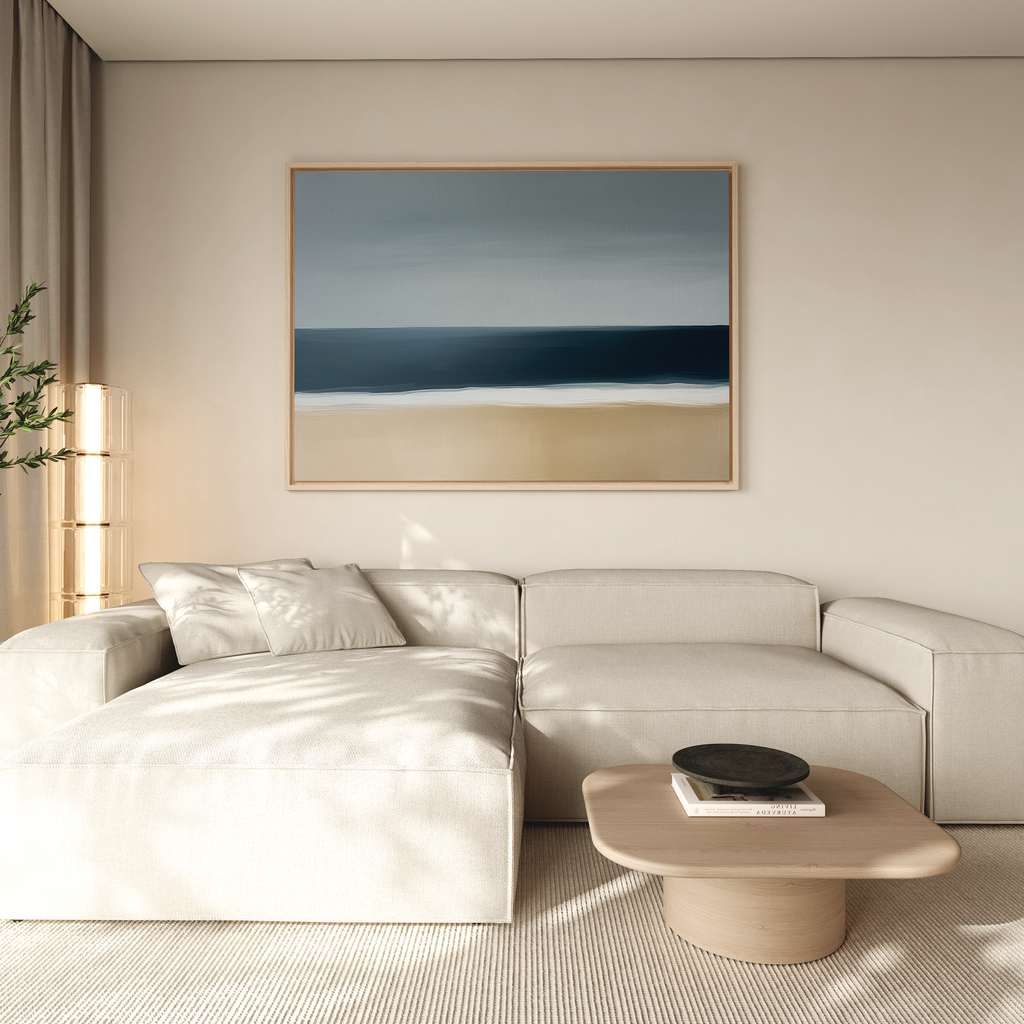 Where the Tide Whispers – blue coastal canvas wall art print by Aspire Prints