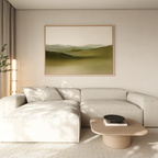 Whispering Meadows at Dawn – green landscape canvas wall art print by Aspire Prints