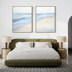 Whispering Tides Diptych – Set of 2 Canvas Prints set of 2 – blue landscape canvas wall art by Aspire Prints