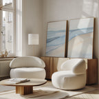 Whispering Tides Diptych – Set of 2 Canvas Prints set of 2 – blue landscape canvas wall art by Aspire Prints