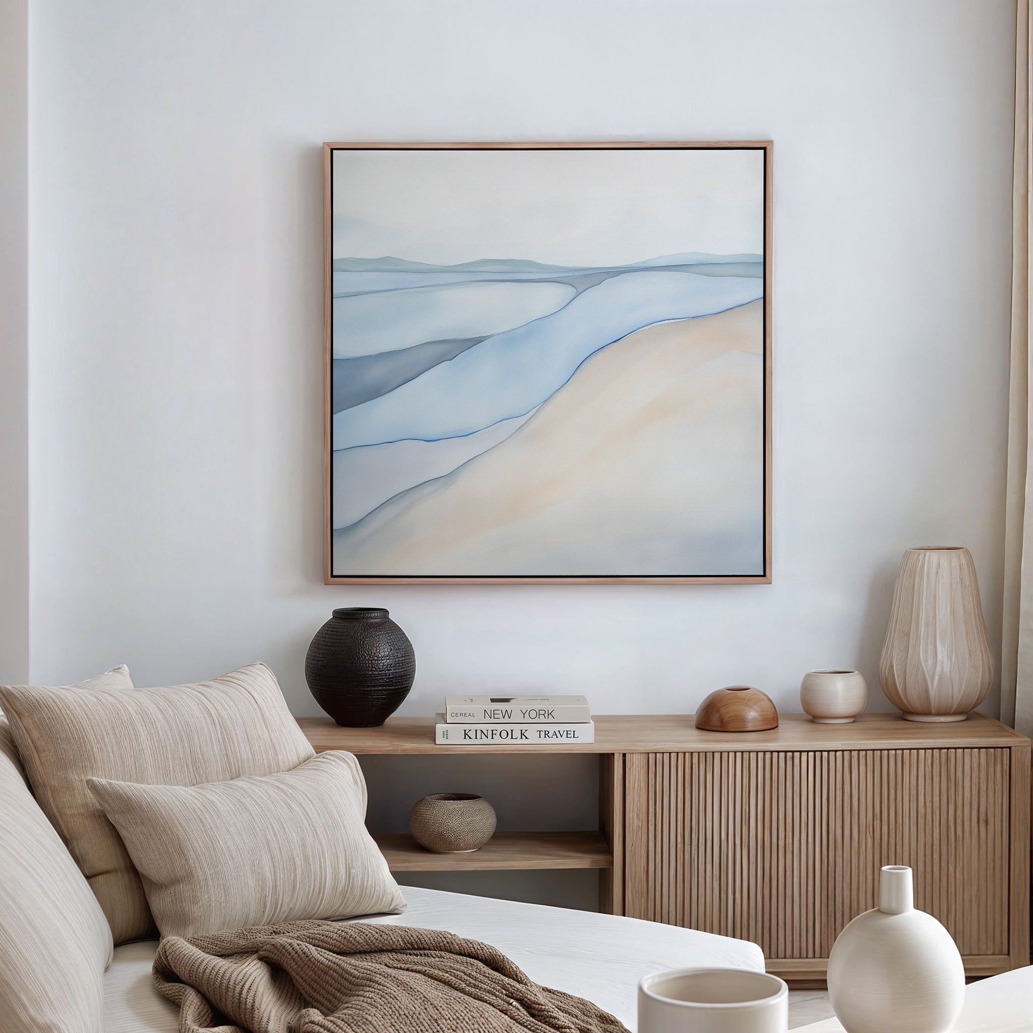 Pale Currents Canvas Art - Square