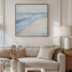 Whispers in Tide – blue landscape canvas wall art print by Aspire Prints