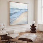 Whispers in Tide – blue landscape canvas wall art print by Aspire Prints