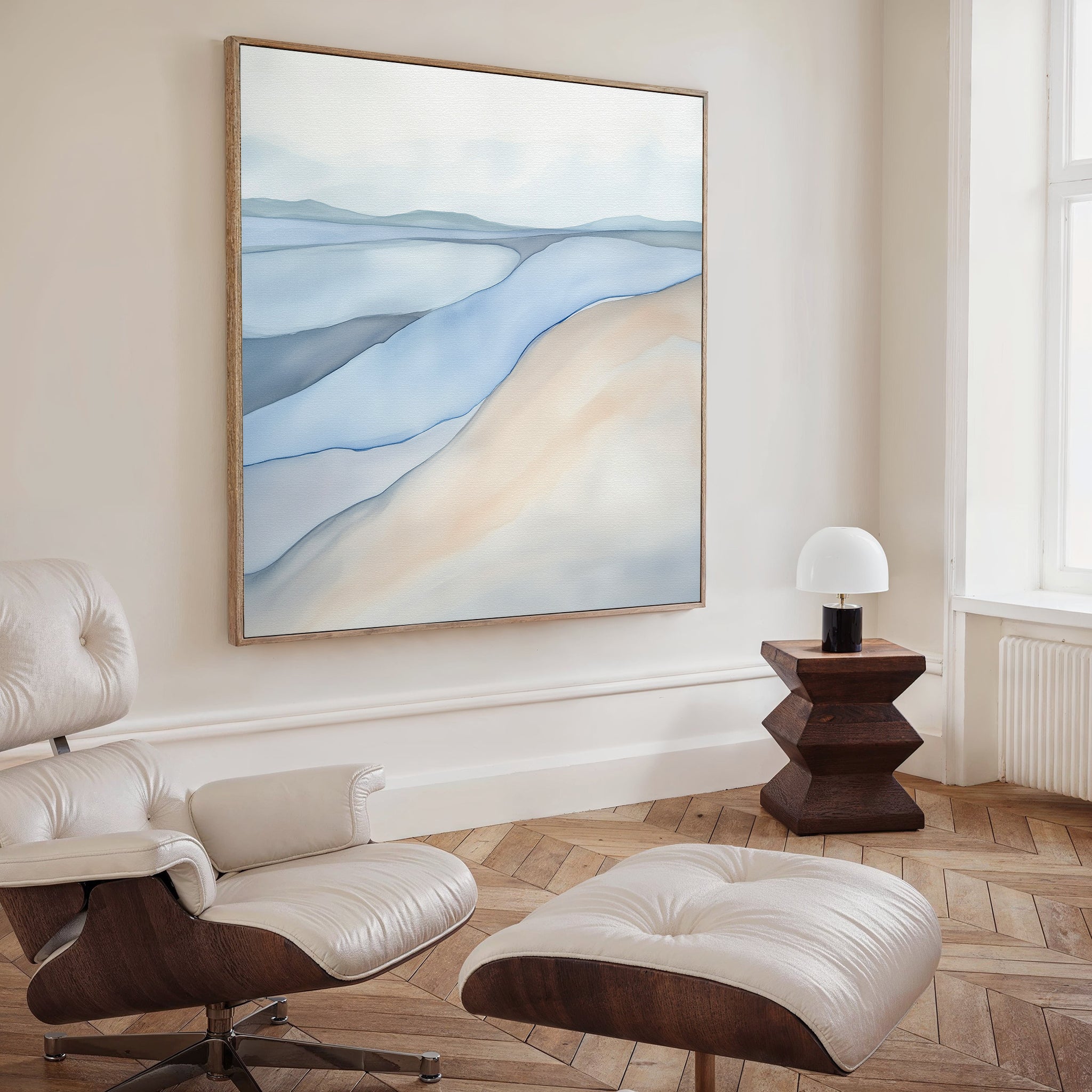 Whispers in Tide – blue landscape canvas wall art print by Aspire Prints
