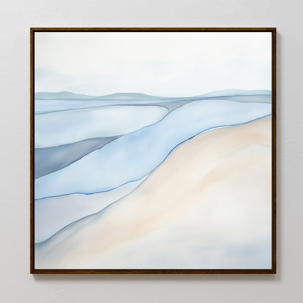 Whispers in Tide – blue landscape canvas wall art print by Aspire Prints