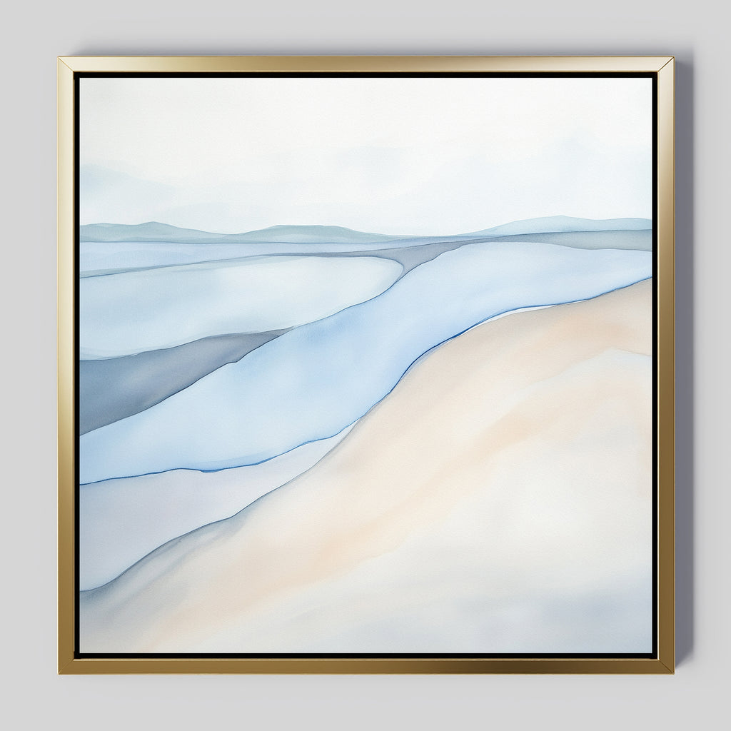 Whispers in Tide – blue landscape canvas wall art print by Aspire Prints