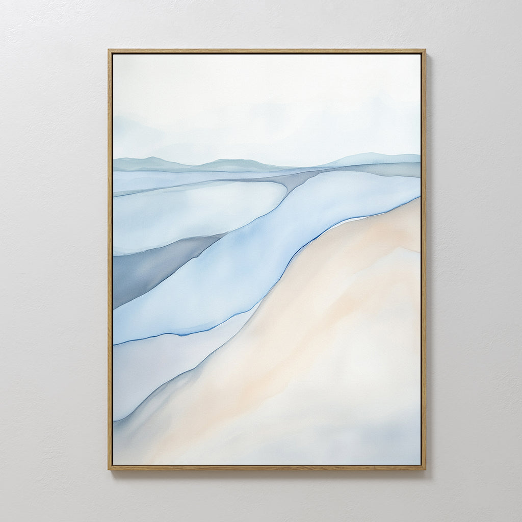 Whispering Tides Canvas Print – blue landscape canvas wall art print by Aspire Prints