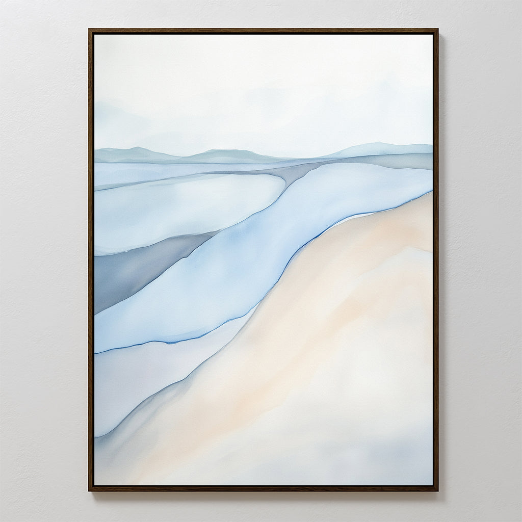 Whispering Tides Canvas Print – blue landscape canvas wall art print by Aspire Prints