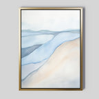Whispering Tides Canvas Print – blue landscape canvas wall art print by Aspire Prints